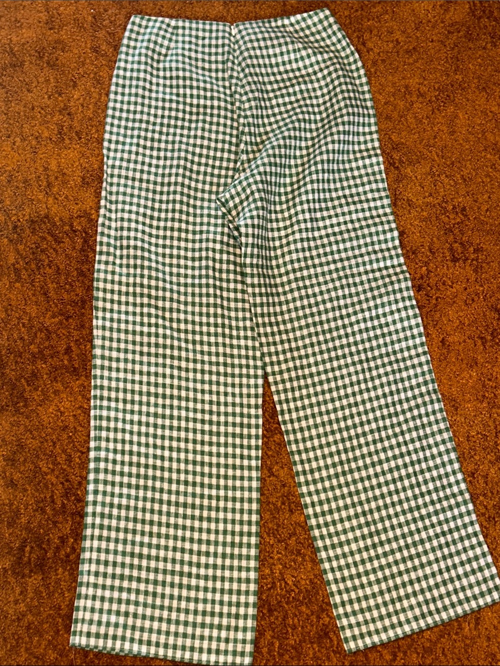 Reformation Green and White Gingham Straight-Leg Pants - Picture 6 of 9